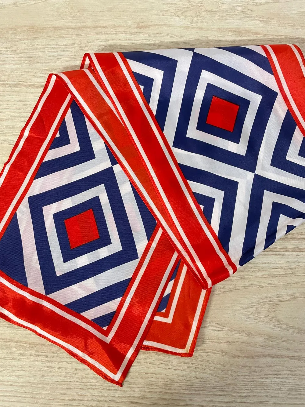 vintage japan diamond long satin scarf sold by Good Market Thrift Store