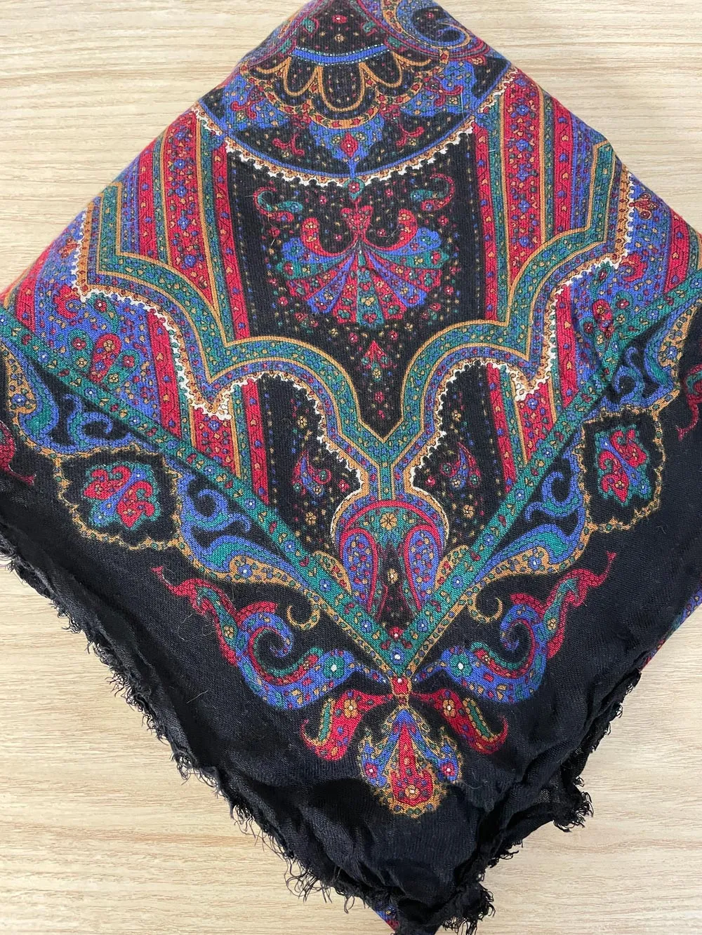 vintage xl woven paisley scarf sold by Good Market Thrift Store