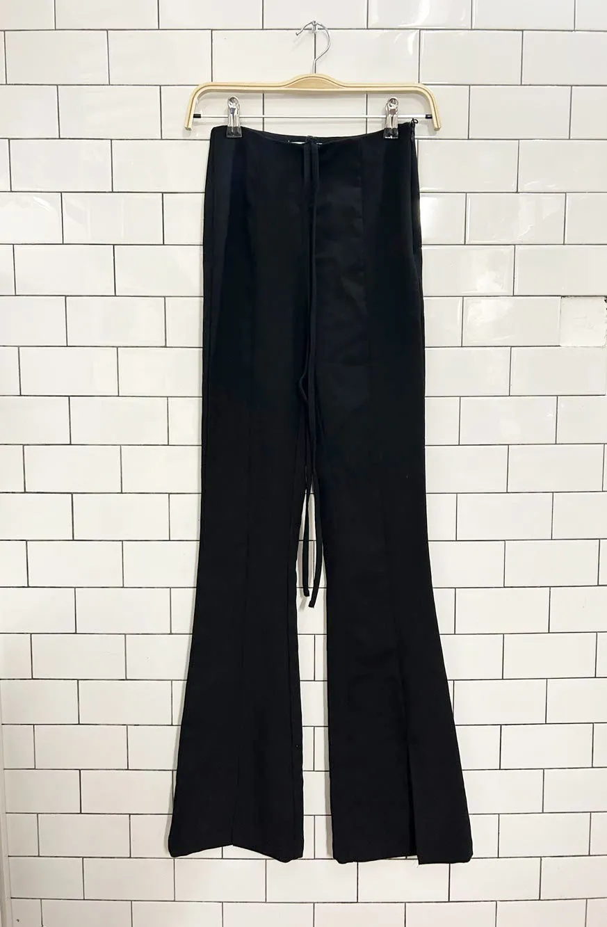 zara wrap around tie waist split leg flared pant sold by Good Market Thrift Store product image thumbnail 2