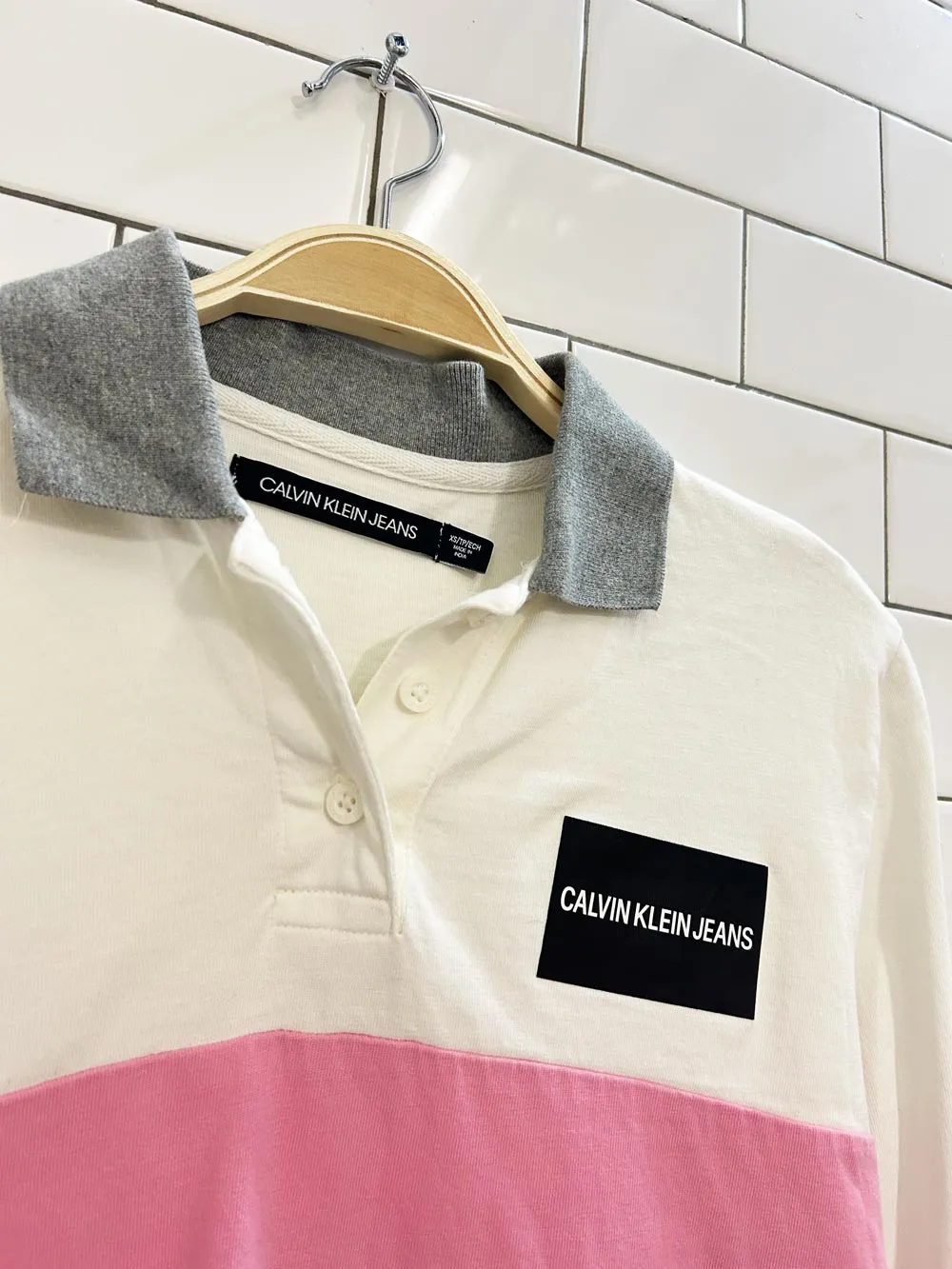 calvin klein jeans oversized polo shirt sold by Good Market Thrift Store product image thumbnail 2