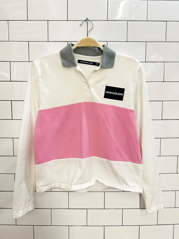 calvin klein jeans oversized polo shirt sold by Good Market Thrift Store