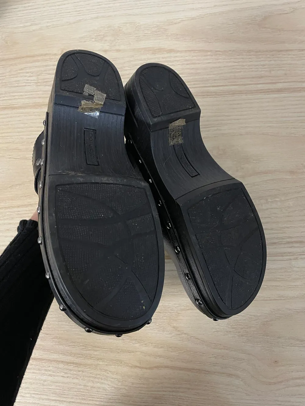 natural soul faux leather studded clog sold by Good Market Thrift Store product image thumbnail 4