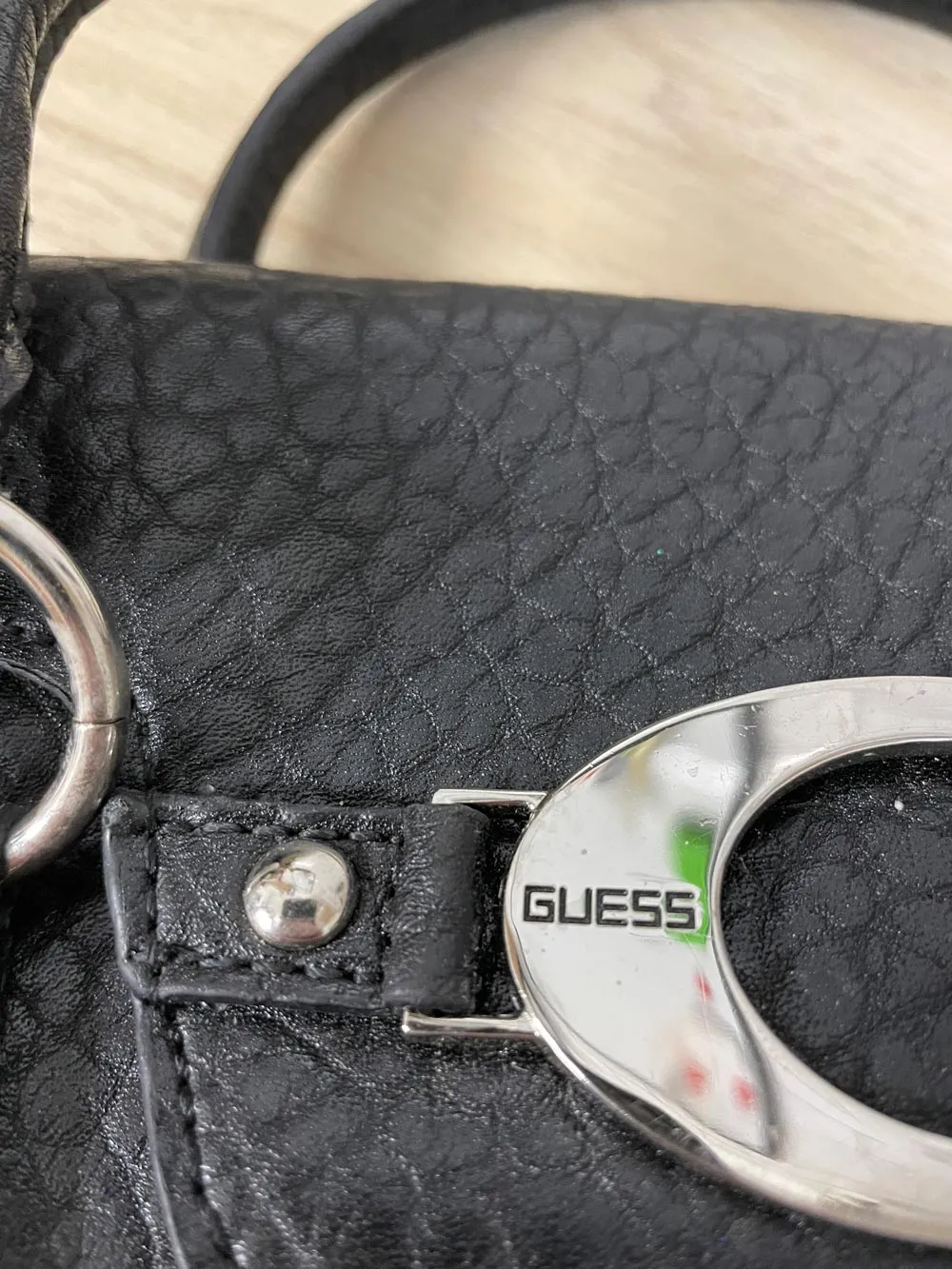 y2k guess faux leather mini handbag sold by Good Market Thrift Store product image thumbnail 2