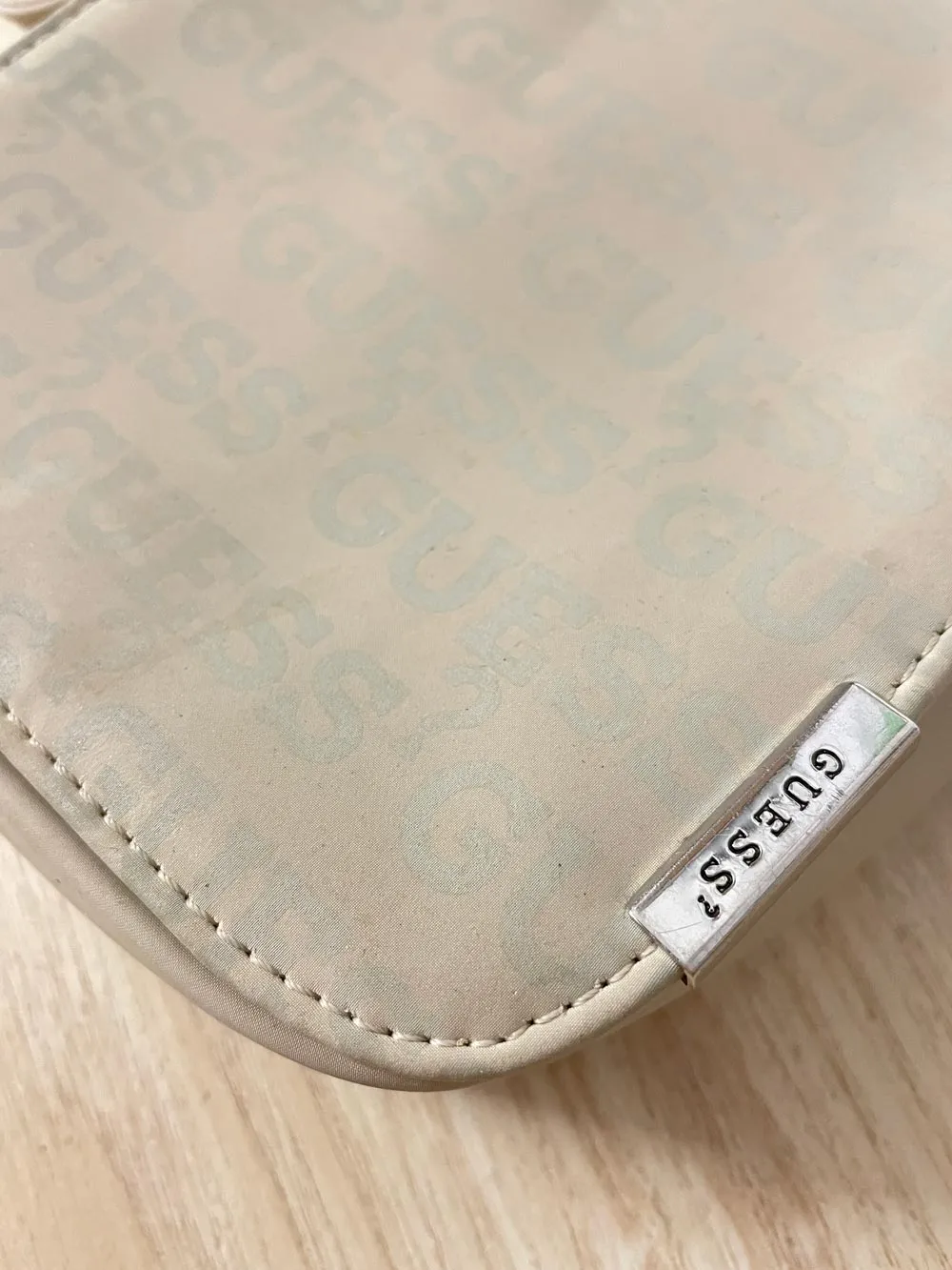 y2k guess logo flap nylon crossbody bag sold by Good Market Thrift Store product image thumbnail 2