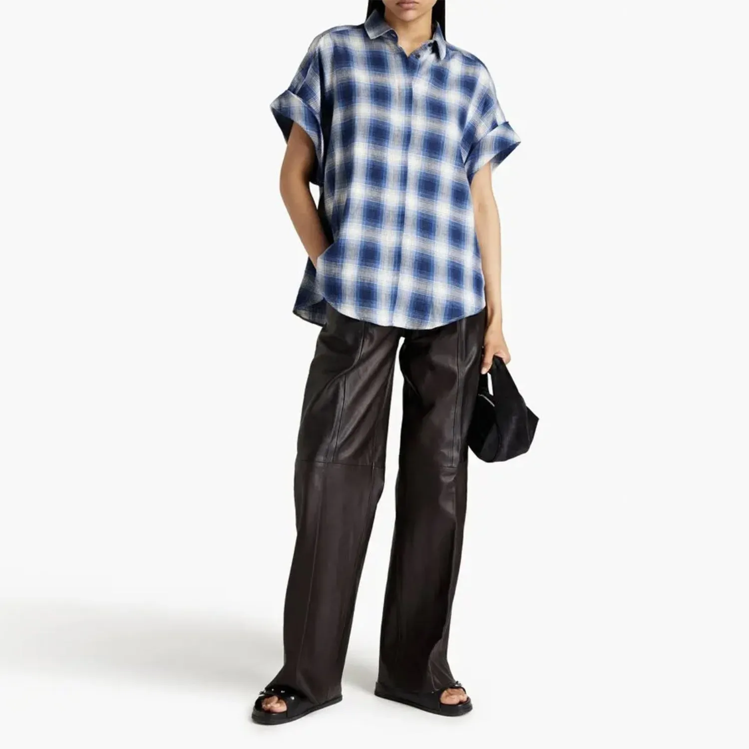 iro paris oversized flannel shirt sold by Good Market Thrift Store