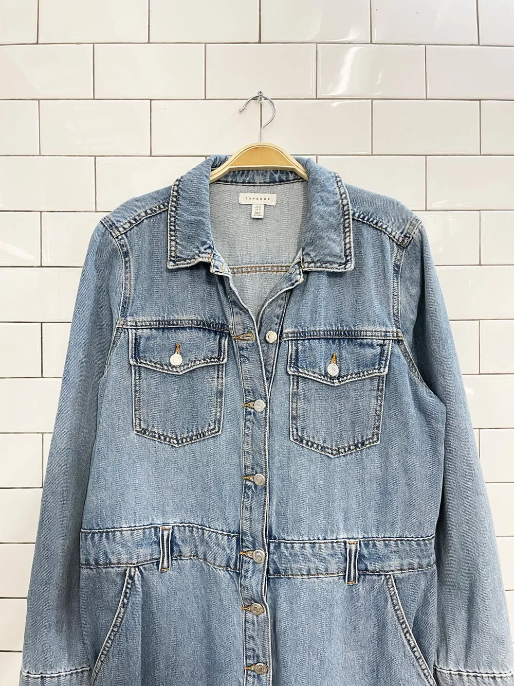 topshop denim boilersuit jumpsuit sold by Good Market Thrift Store