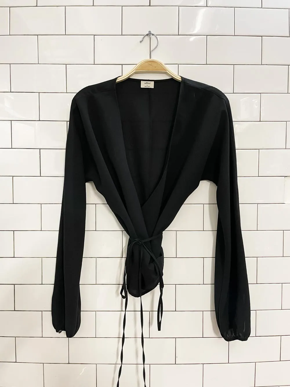 wilfred chiffon tie wrap blouse sold by Good Market Thrift Store