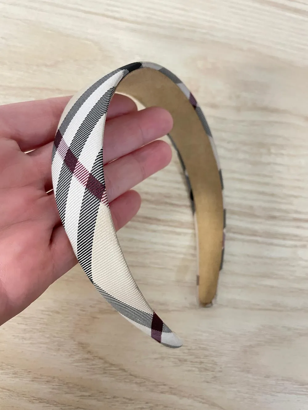 tartan nova check headband sold by Good Market Thrift Store