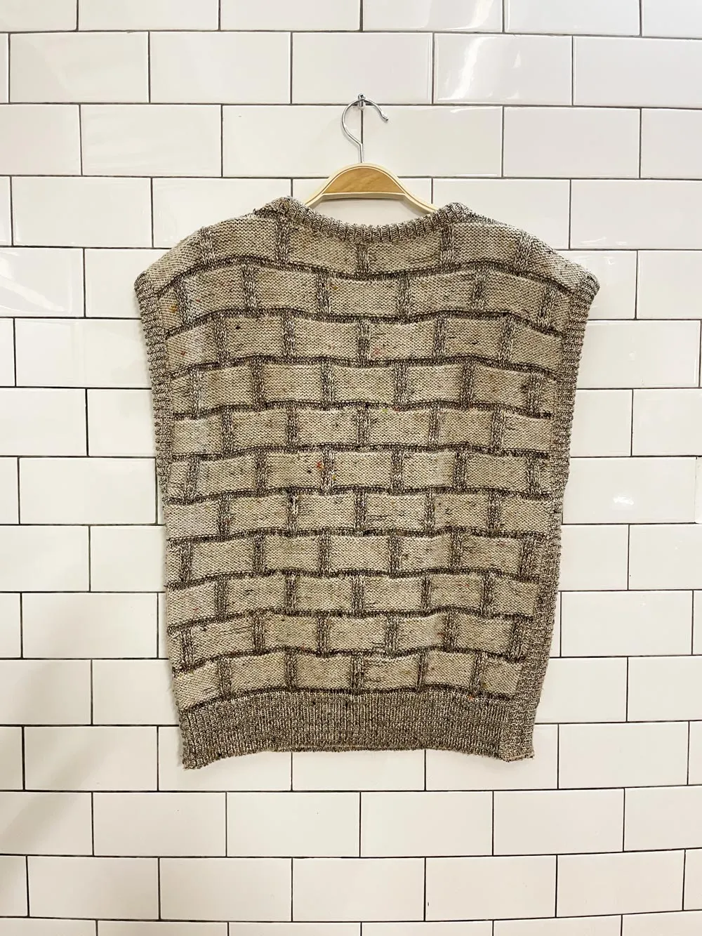 vintage st michael basketweave knit vest sold by Good Market Thrift Store product image thumbnail 3