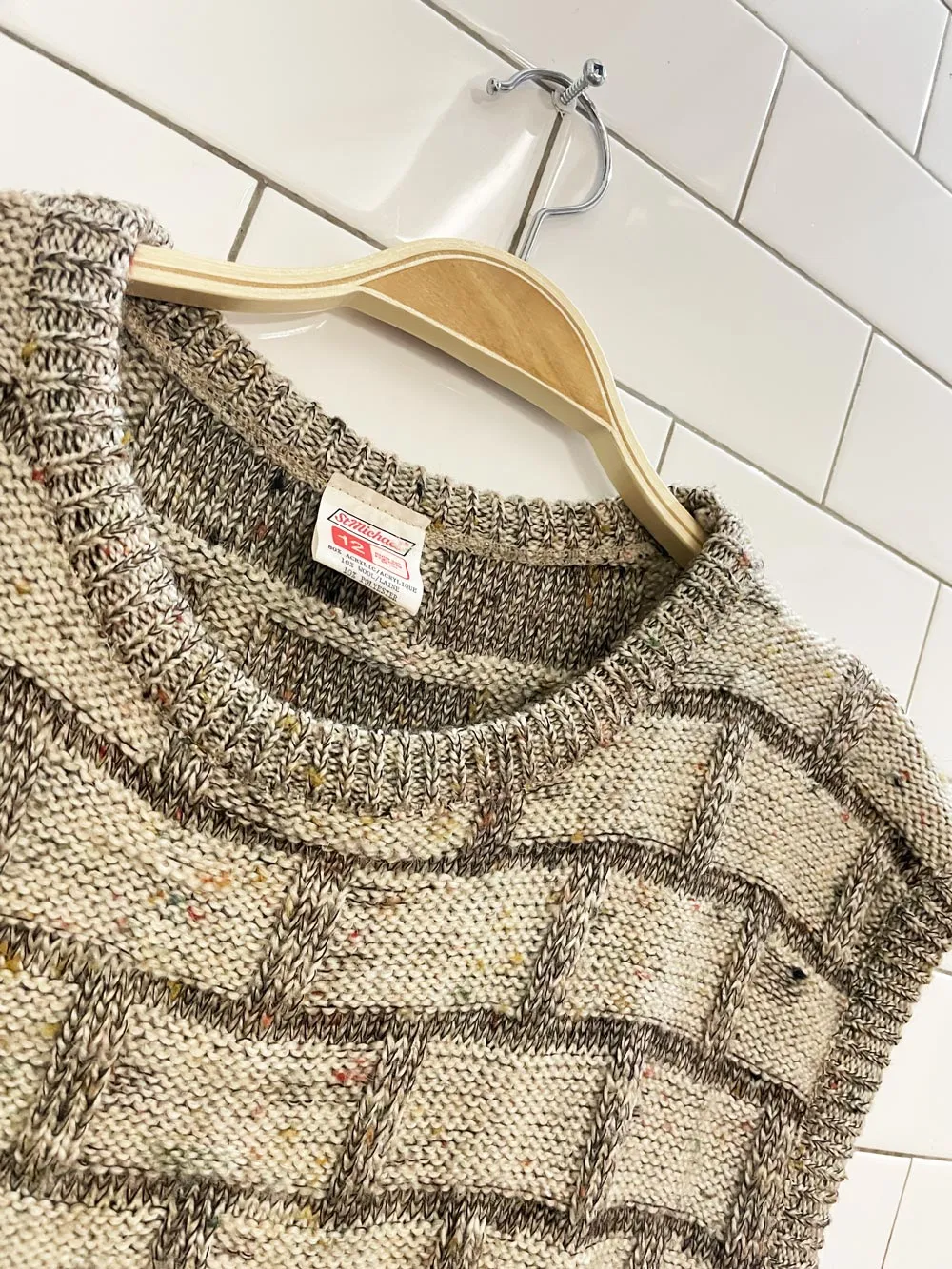 vintage st michael basketweave knit vest sold by Good Market Thrift Store product image thumbnail 2