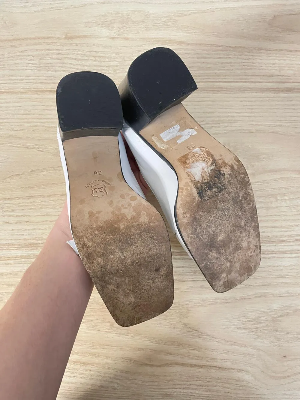 vintage le silla itally leather square toe heeled loafer sold by Good Market Thrift Store product image thumbnail 4