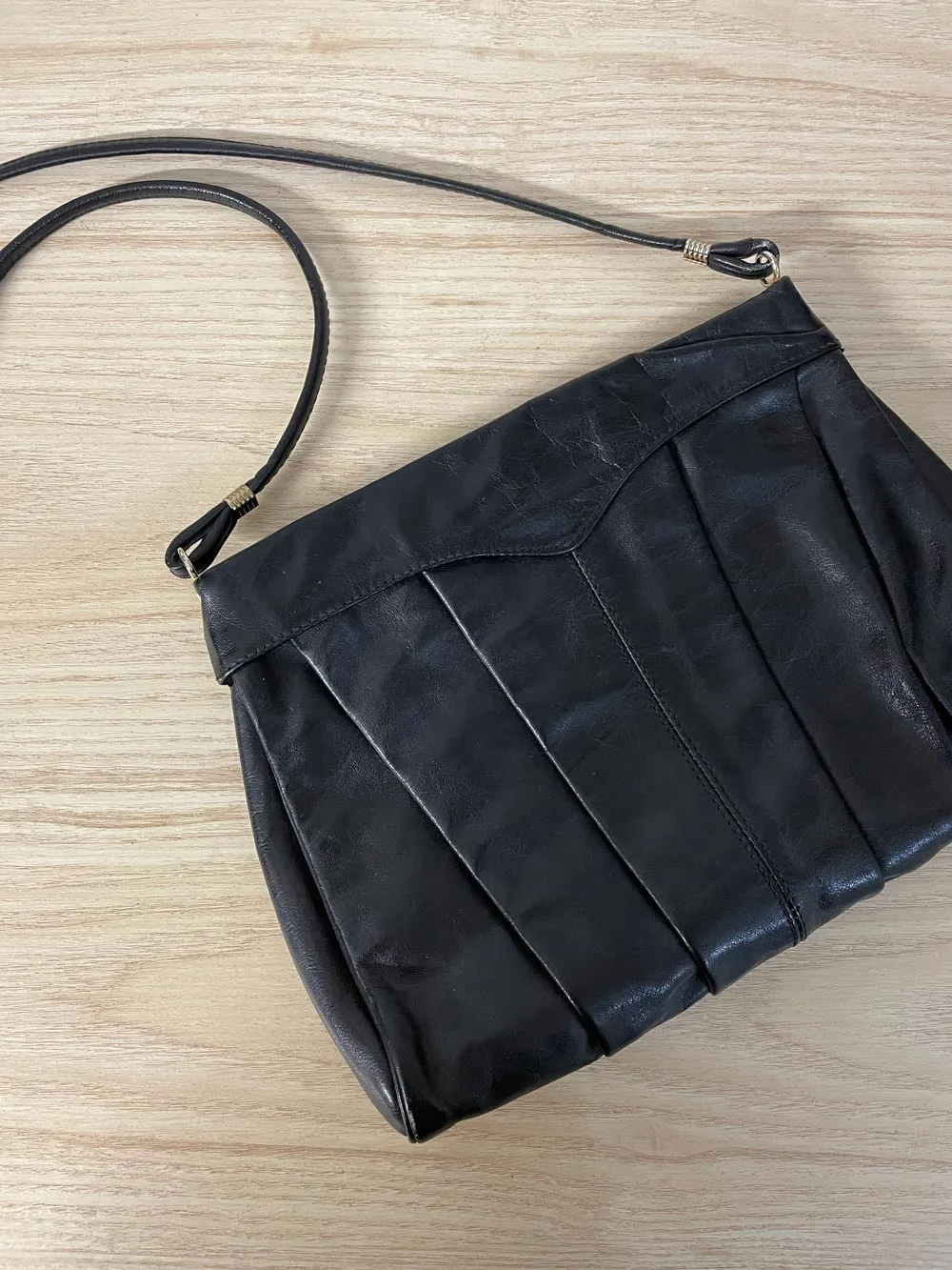 vintage mimo sacs pleated leather shoulder bag sold by Good Market Thrift Store