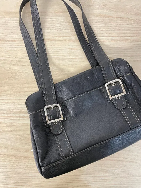 vintage 00s aurielle buckle strap leather shoulder bag sold by Good Market Thrift Store