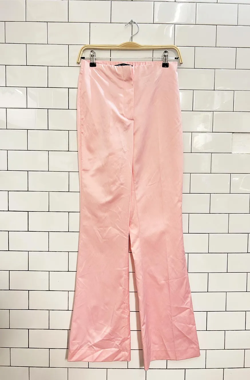 zara high rise satin flare pants sold by Good Market Thrift Store product image thumbnail 3