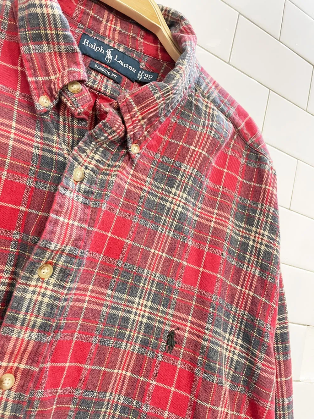 vintage 90s polo ralph lauren plaid flannel shirt sold by Good Market Thrift Store product image thumbnail 2