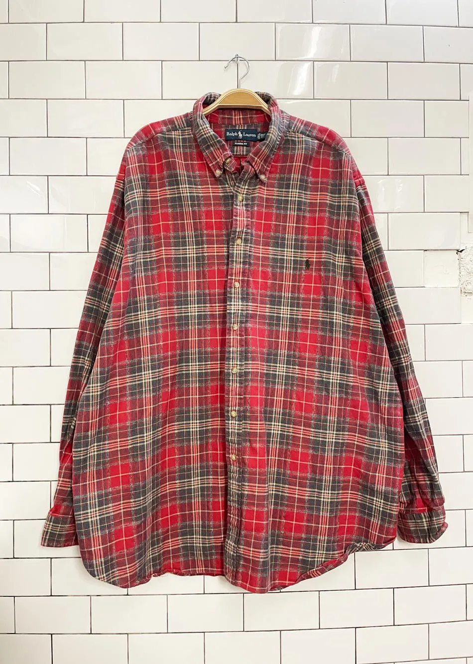 vintage 90s polo ralph lauren plaid flannel shirt sold by Good Market Thrift Store product image thumbnail 4