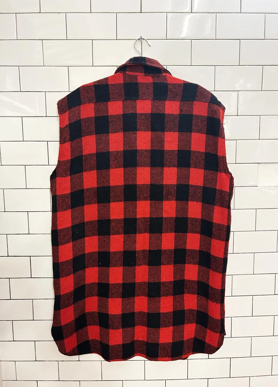 vintage 70s pilgrim sears wool plaid vest sold by Good Market Thrift Store product image thumbnail 3