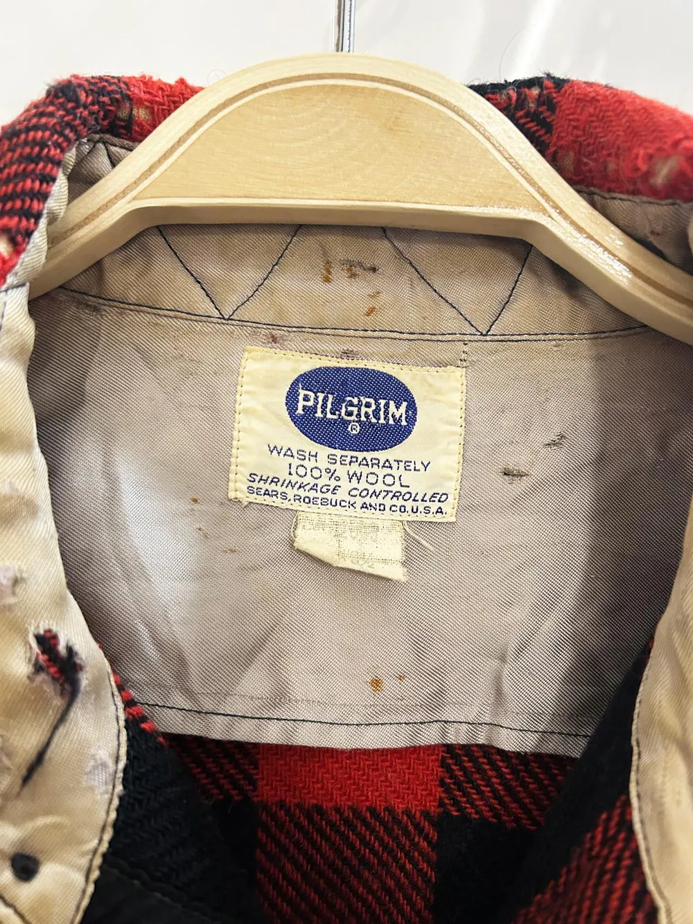 vintage 70s pilgrim sears wool plaid vest sold by Good Market Thrift Store product image thumbnail 4