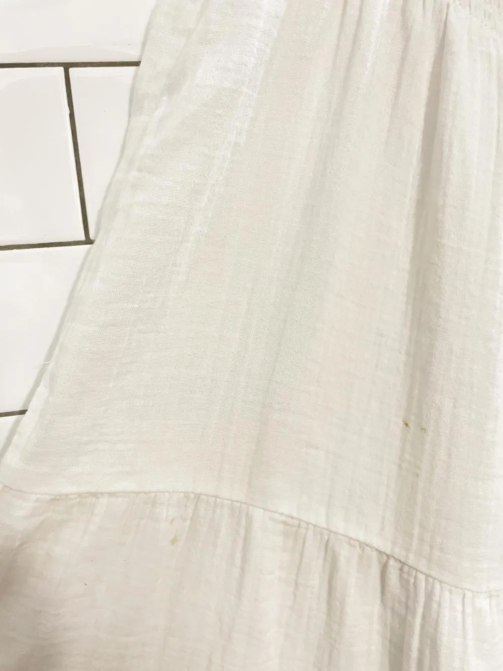 gap gauze cotton prairie tiered midi skirt sold by Good Market Thrift Store product image thumbnail 4