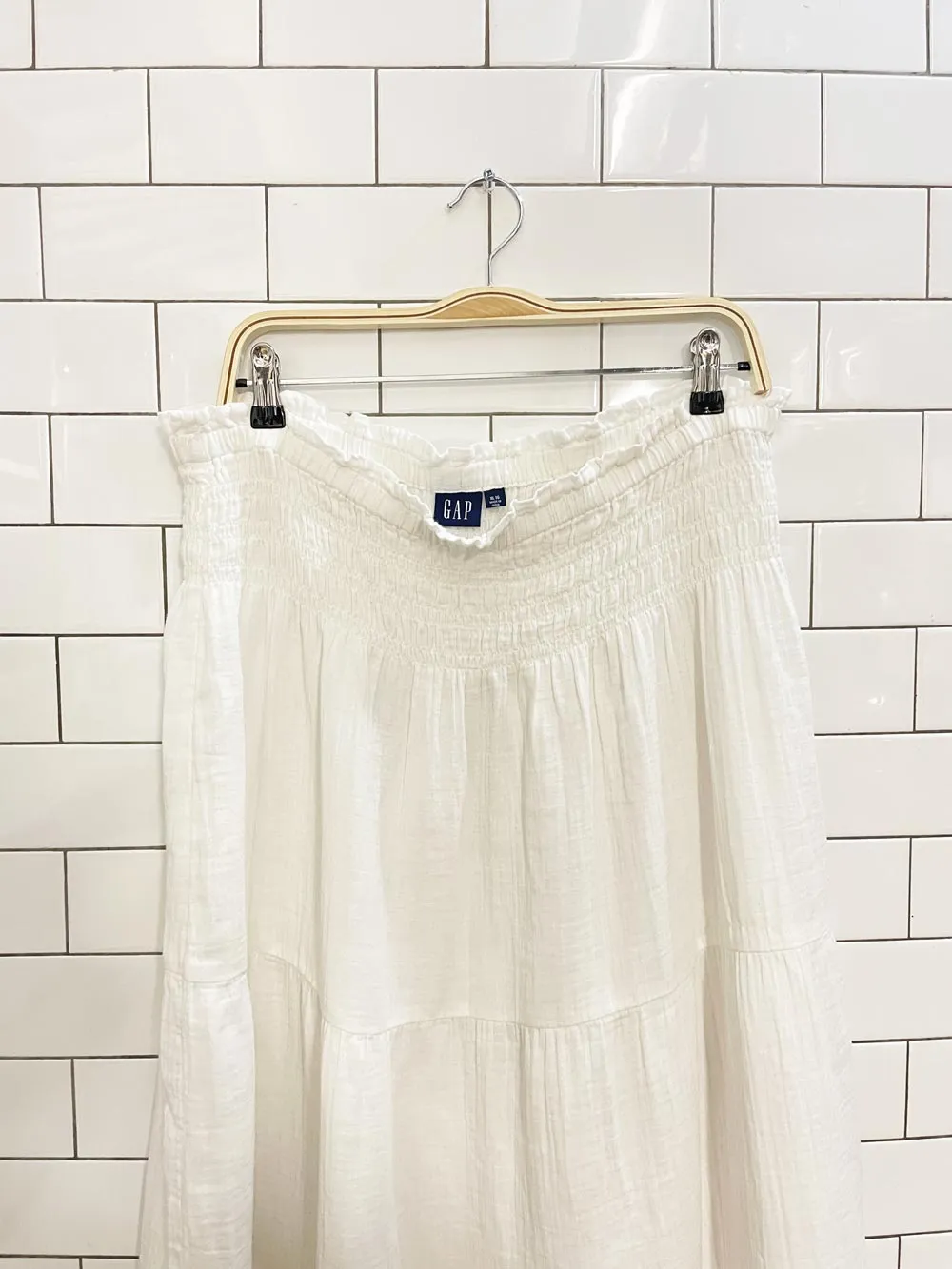 gap gauze cotton prairie tiered midi skirt sold by Good Market Thrift Store