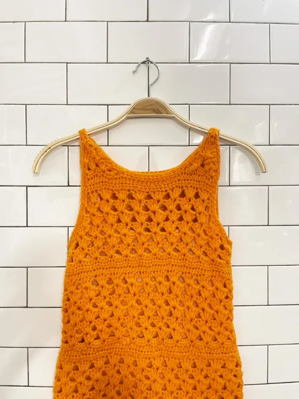vintage 60s handmade crochet festival tank dress sold by Good Market Thrift Store