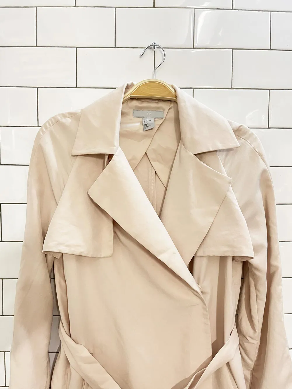 h&m soft touch snap button trench coat sold by Good Market Thrift Store