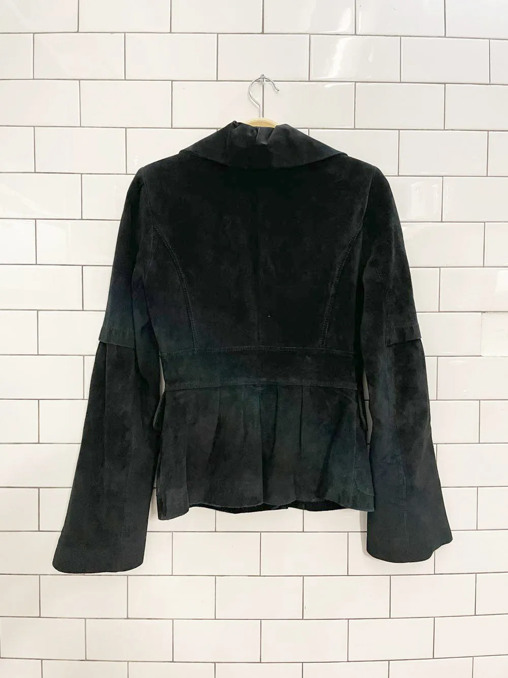 vintage 00s danier peplum hem suede jacket sold by Good Market Thrift Store product image thumbnail 4