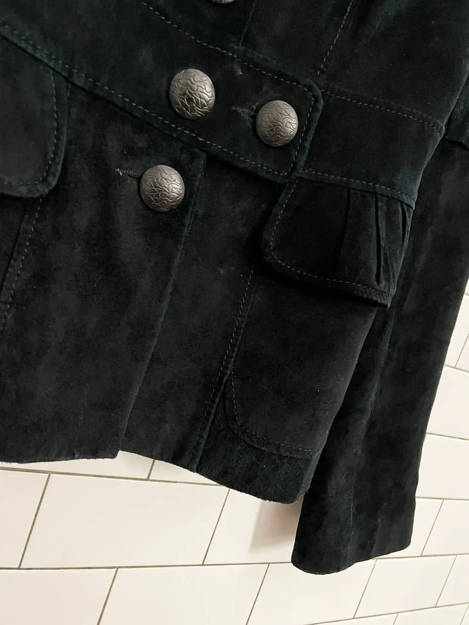 vintage 00s danier peplum hem suede jacket sold by Good Market Thrift Store product image thumbnail 2