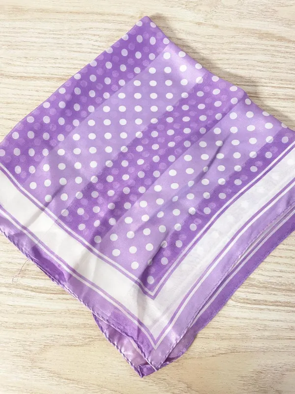 vintage hand-rolled satin polka dot silk scarf sold by Good Market Thrift Store