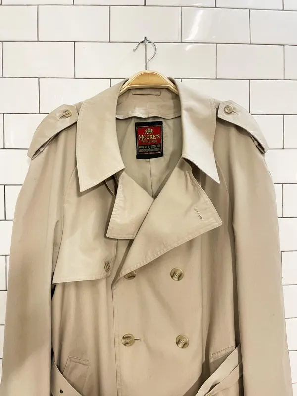 vintage 80s moores classic trench coat sold by Good Market Thrift Store