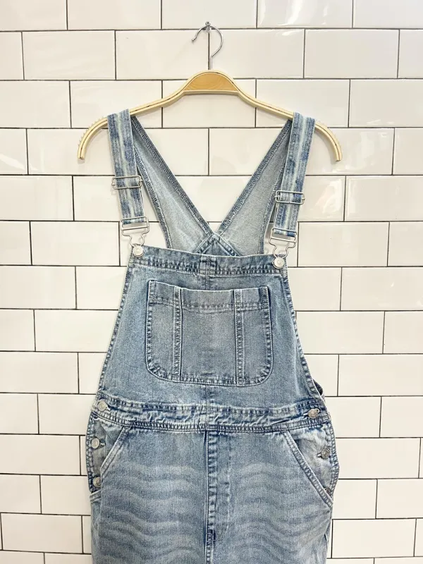 eighty two denim distressed overalls sold by Good Market Thrift Store