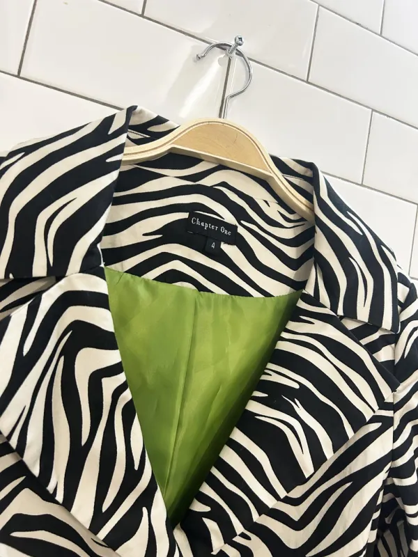 vintage 00s chapter one zebra print trench coat sold by Good Market Thrift Store