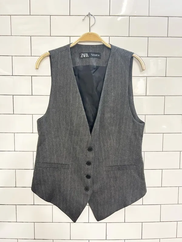 zara herringbone vest top sold by Good Market Thrift Store