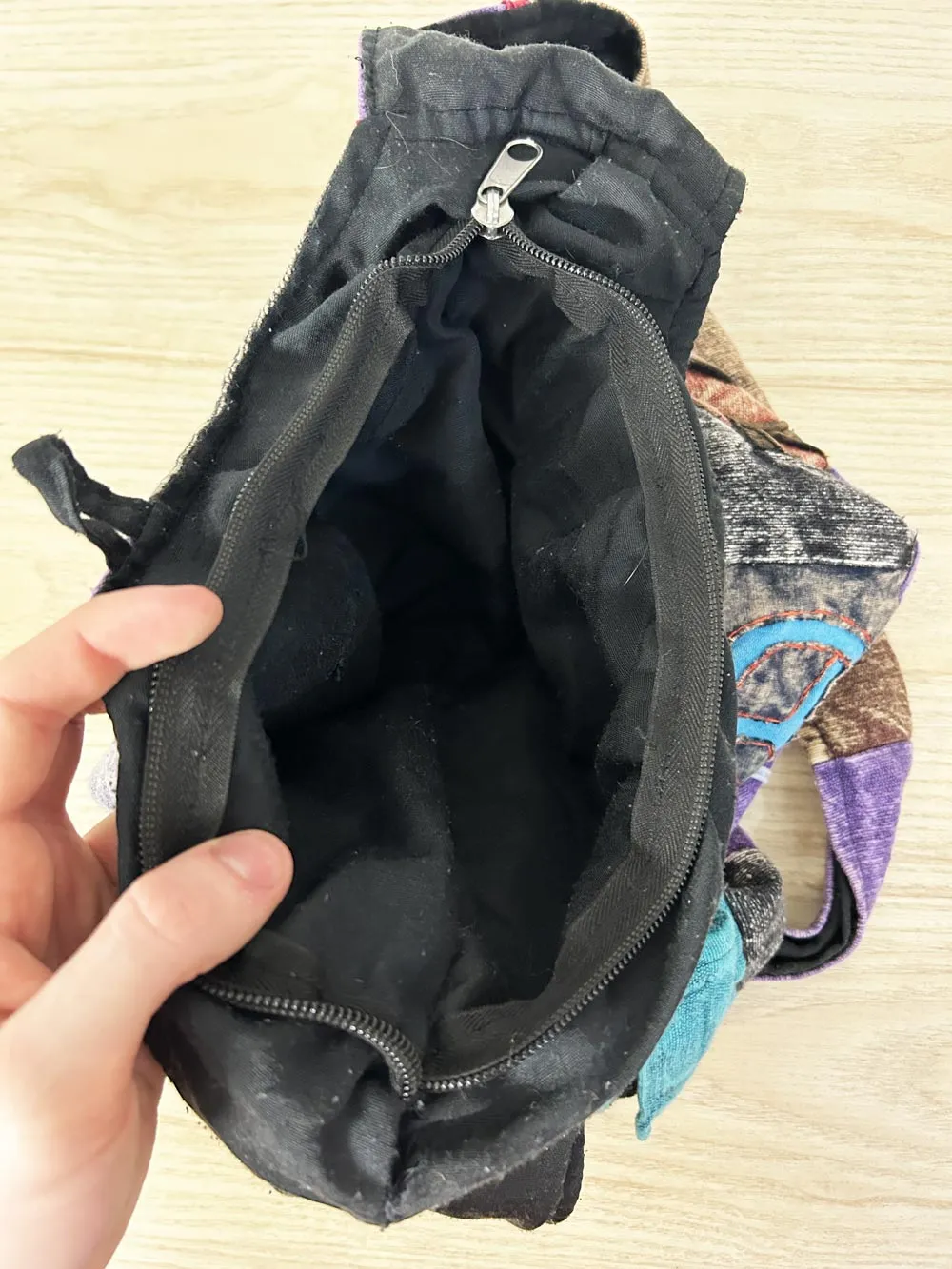 vintage ark boho patchwork peace sling bag sold by Good Market Thrift Store product image thumbnail 5