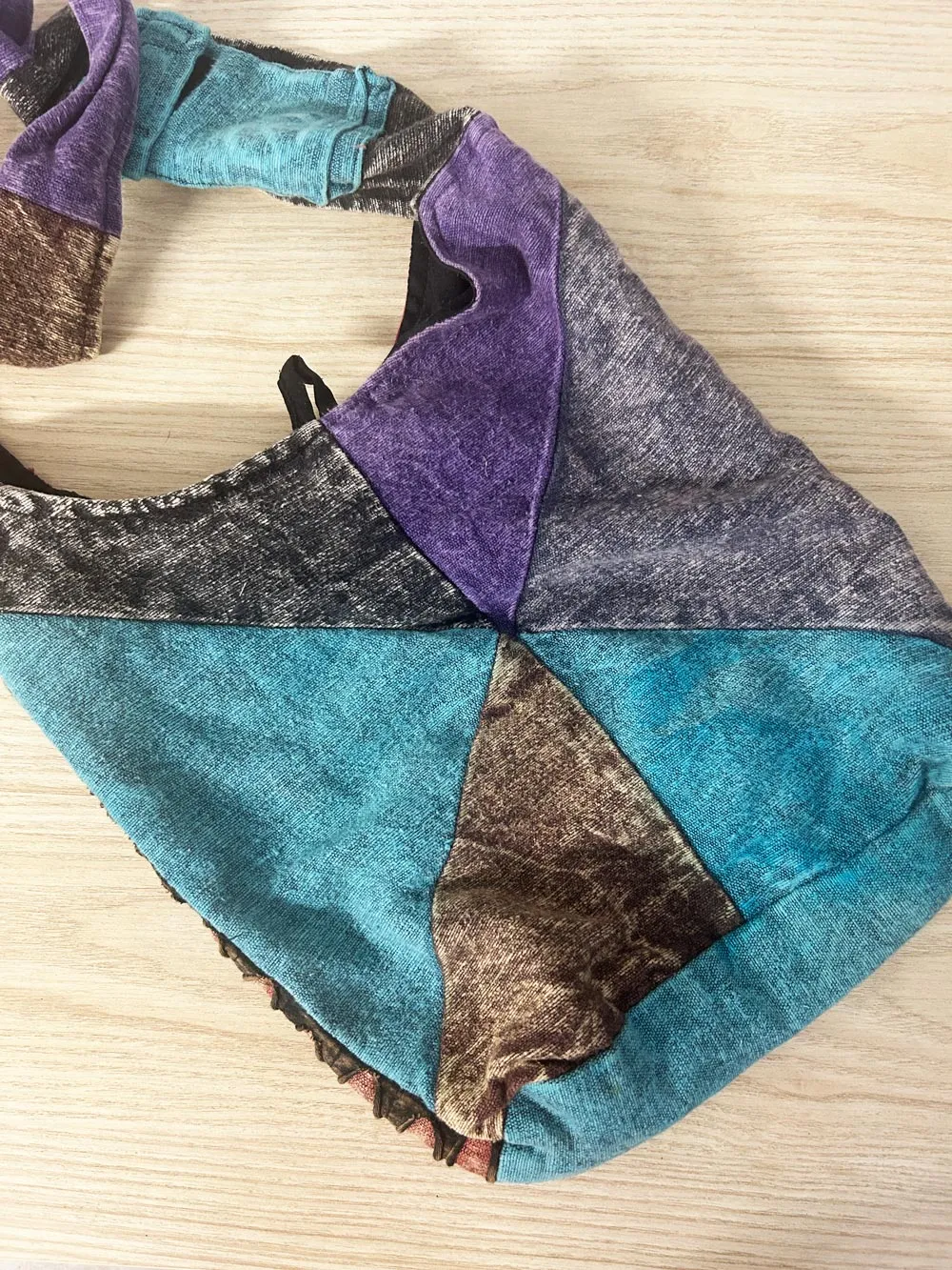 vintage ark boho patchwork peace sling bag sold by Good Market Thrift Store product image thumbnail 2