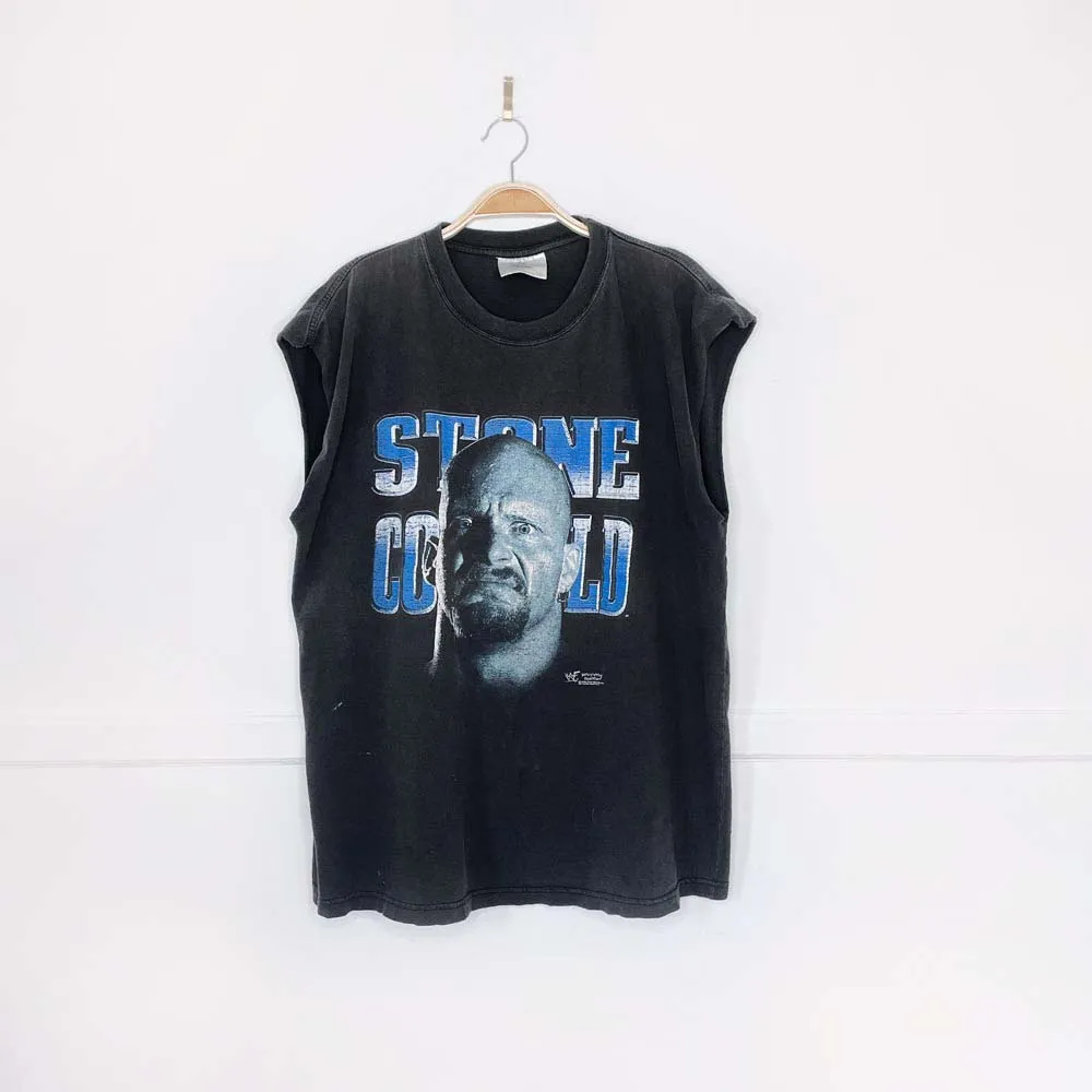 vintage 90s stone cold austen wwf muscle tee sold by Good Market Thrift Store