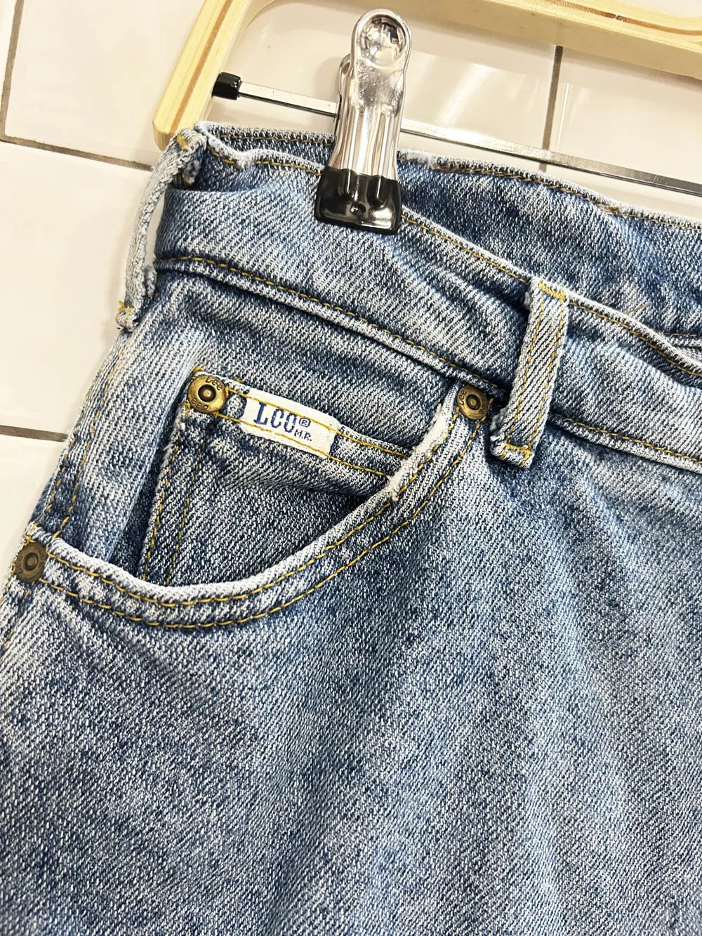 vintage 90s lee straight jeans sold by Good Market Thrift Store product image thumbnail 5