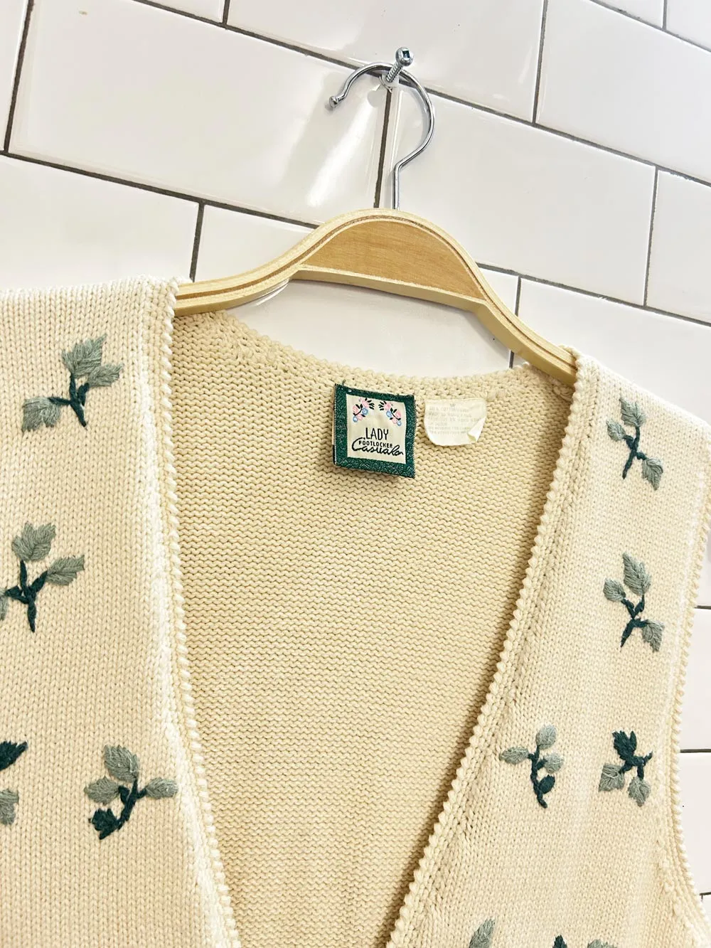 vintage 90s footlocker floral knit vest sold by Good Market Thrift Store product image thumbnail 3