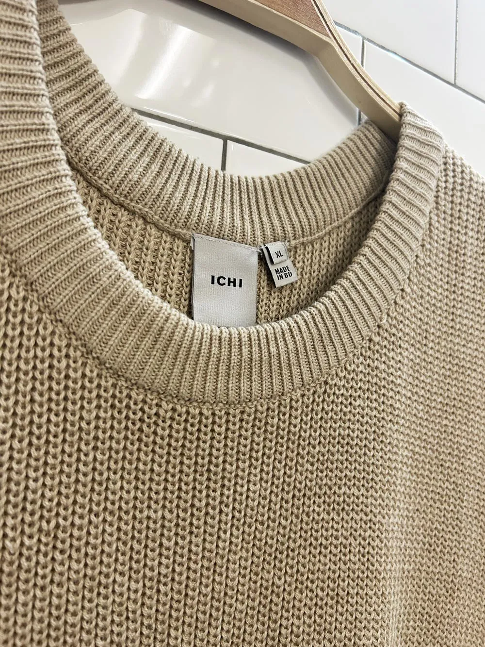 ichi oversized cotton blend knit vest sold by Good Market Thrift Store product image thumbnail 2