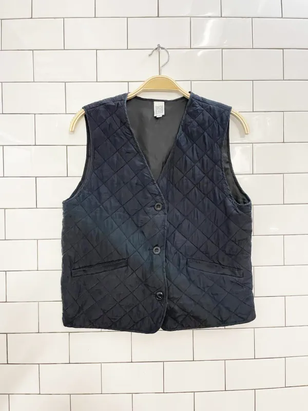 vintage 00s cleo quilted silk vest sold by Good Market Thrift Store