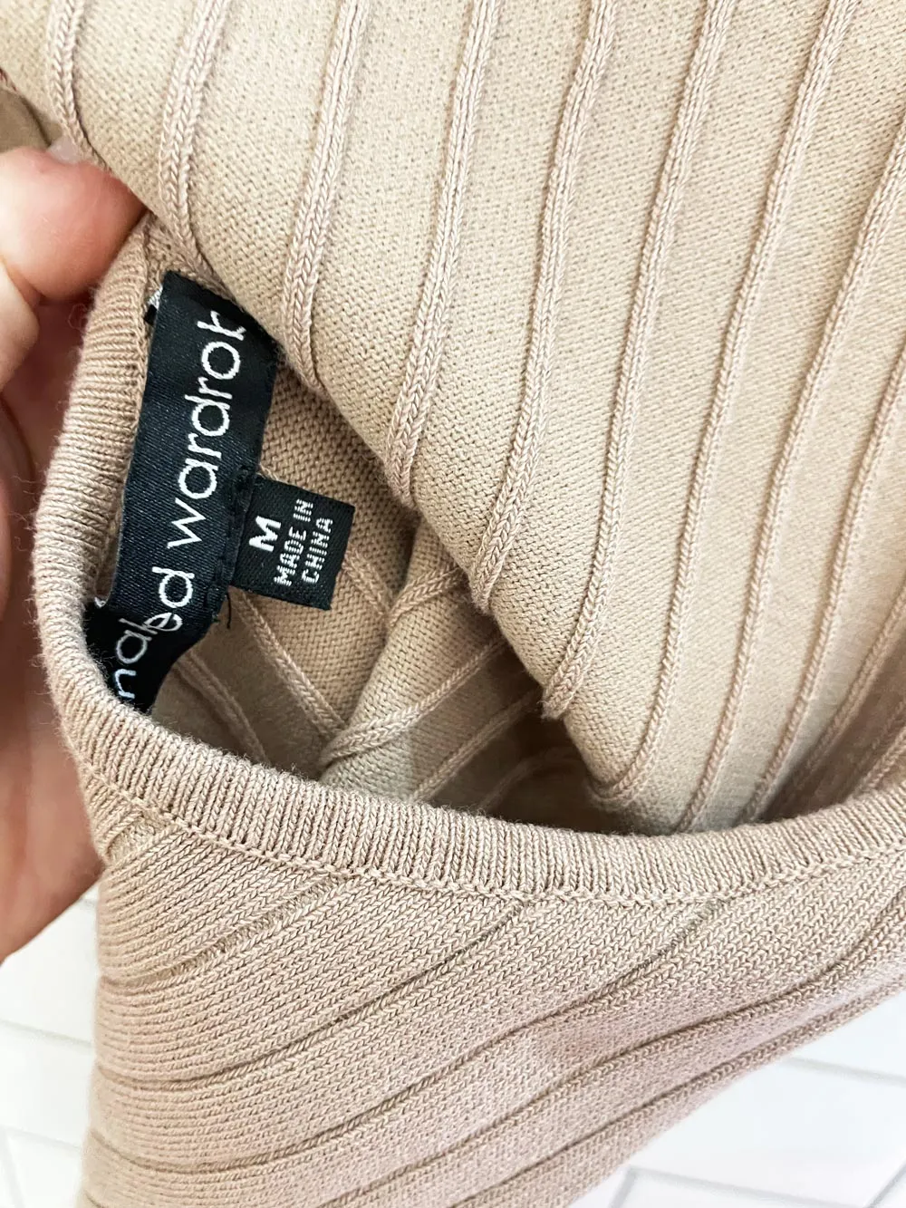 naked wardrobe open back knit long sleeve dress sold by Good Market Thrift Store product image thumbnail 3