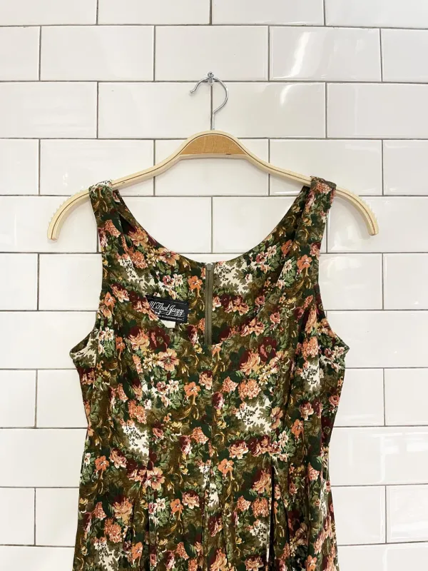 vintage 90s all that jazz floral wide leg jumpsuit | made in USA sold by Good Market Thrift Store