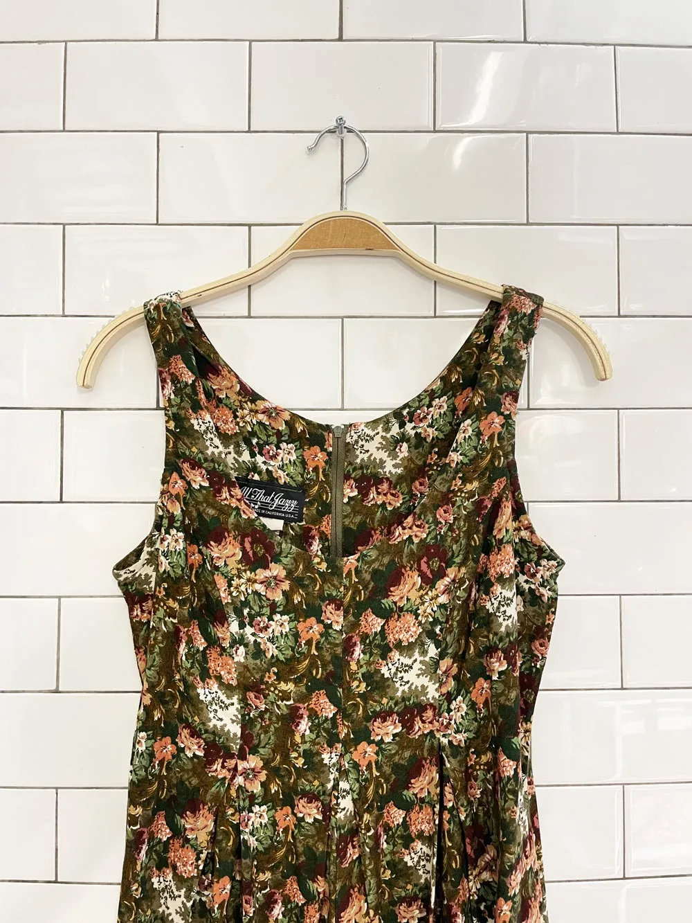 vintage 90s all that jazz floral wide leg jumpsuit | made in USA sold by Good Market Thrift Store