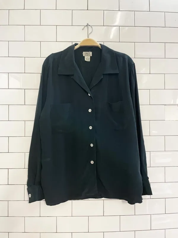 vintage 90s charori paris italy silk blouse sold by Good Market Thrift Store