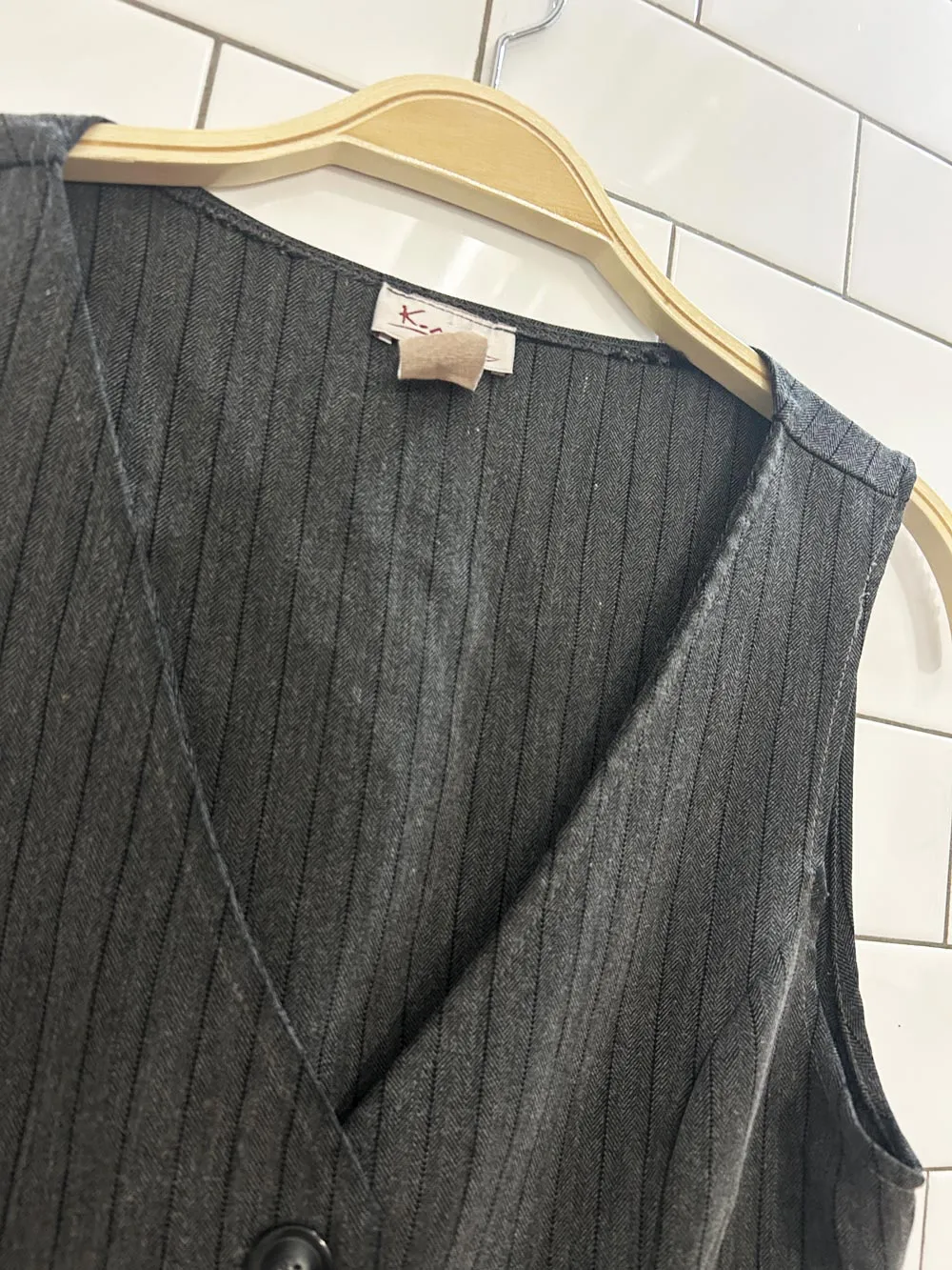 y2k k.mode striped vest sold by Good Market Thrift Store product image thumbnail 2