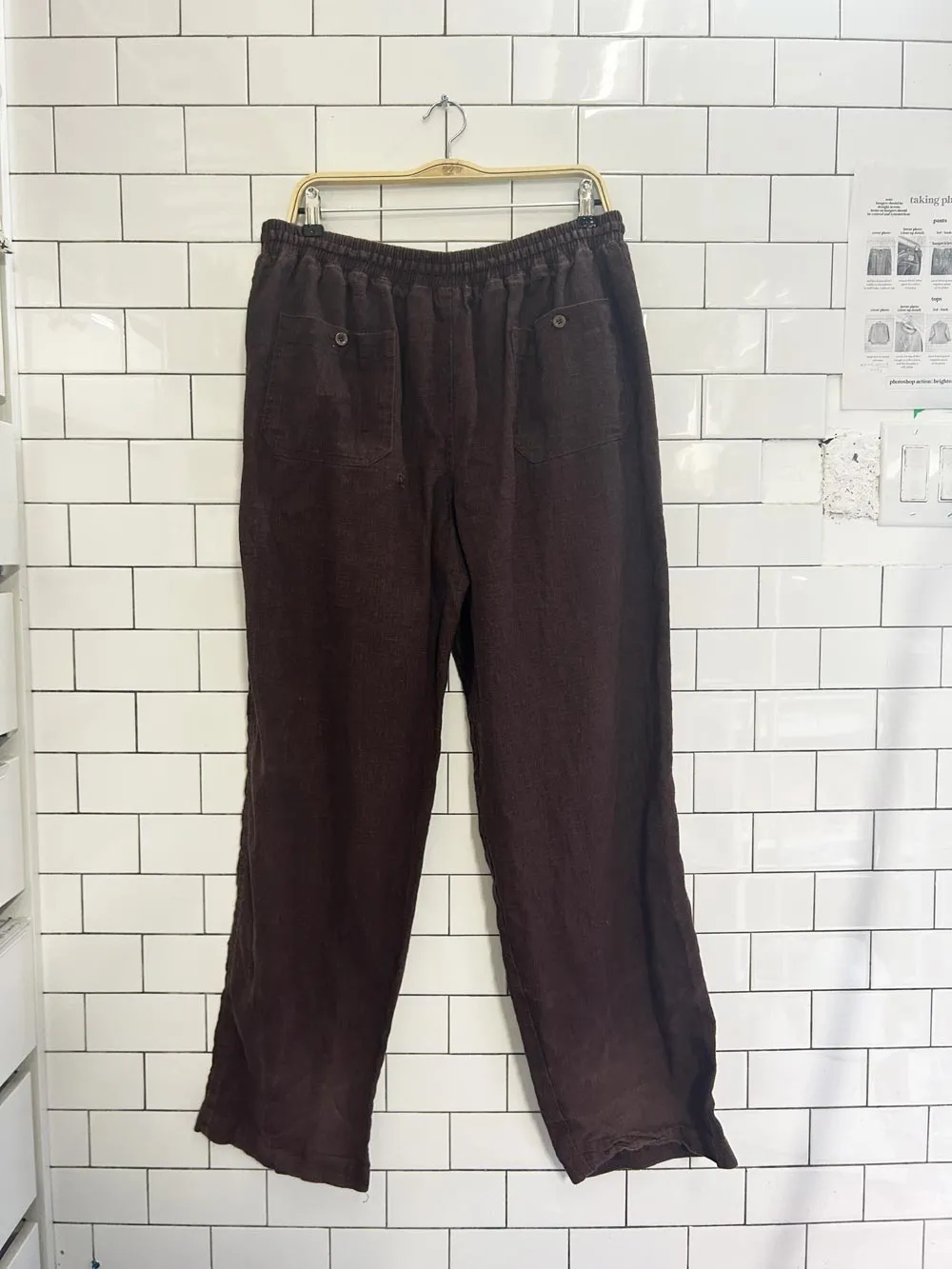 vintage linen wide leg pants sold by Good Market Thrift Store product image thumbnail 4