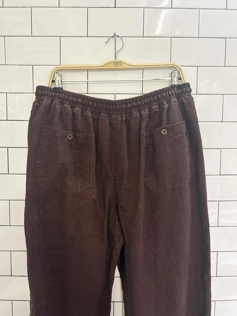 vintage linen wide leg pants sold by Good Market Thrift Store product image thumbnail 2