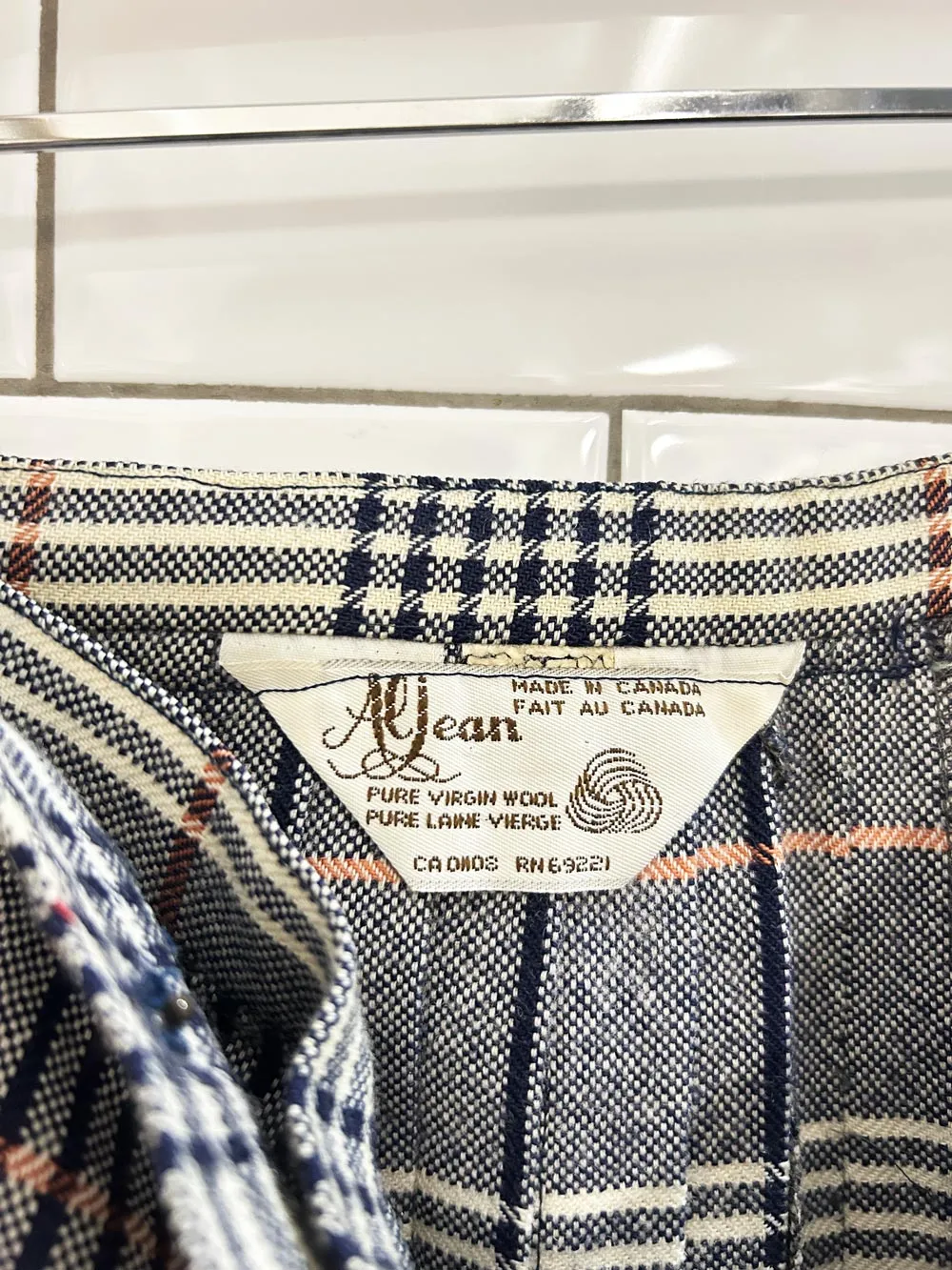 vintage 80s ajean wool plaid kilt midi skirt sold by Good Market Thrift Store product image thumbnail 3