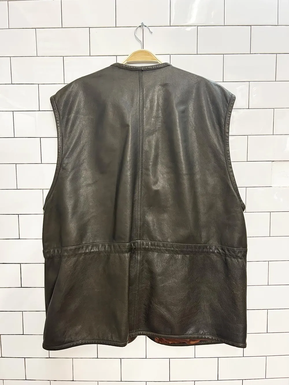 vintage 90s northern spirit wear leather utility vest sold by Good Market Thrift Store product image thumbnail 3