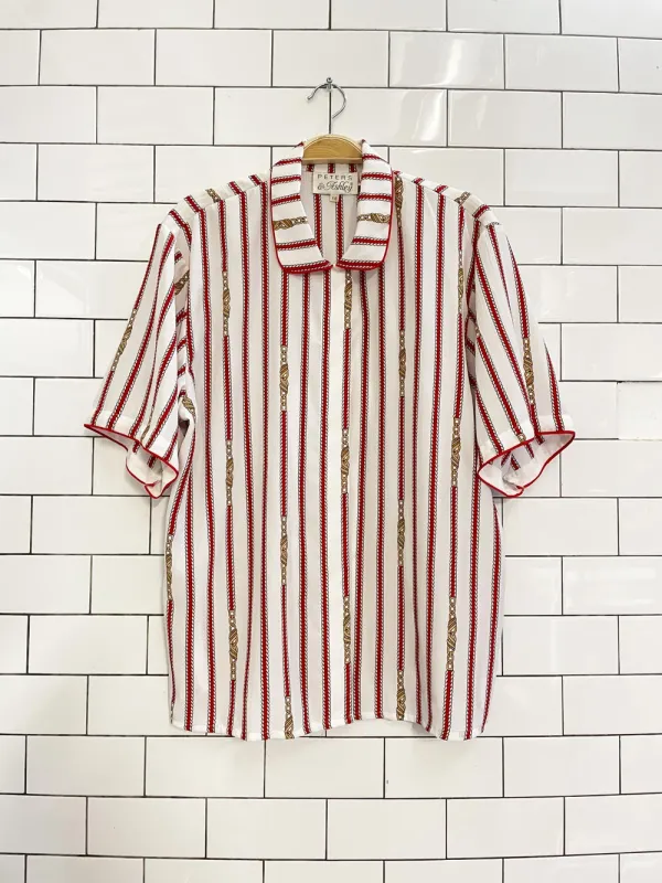 vintage 80s peters & ashley chain link blouse sold by Good Market Thrift Store